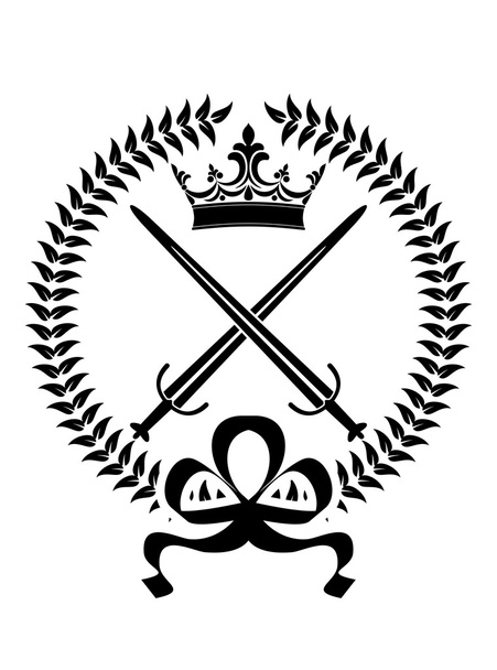 Royal emblem with crossed swords - Vector, Image