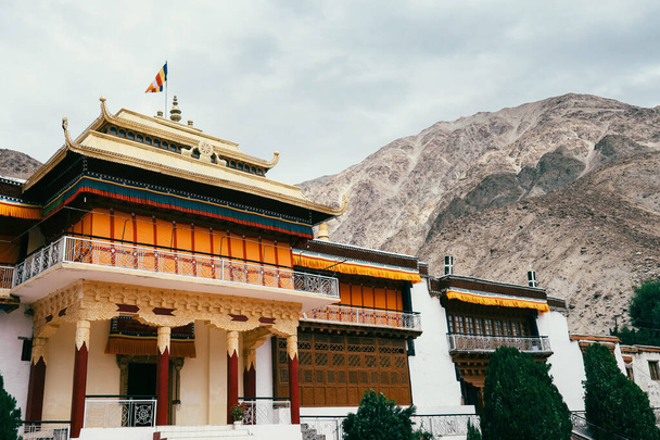 Samstanling Tibetan monastery in Nubra Valley, Sumur, Ladakh region, North India - Фото, изображение