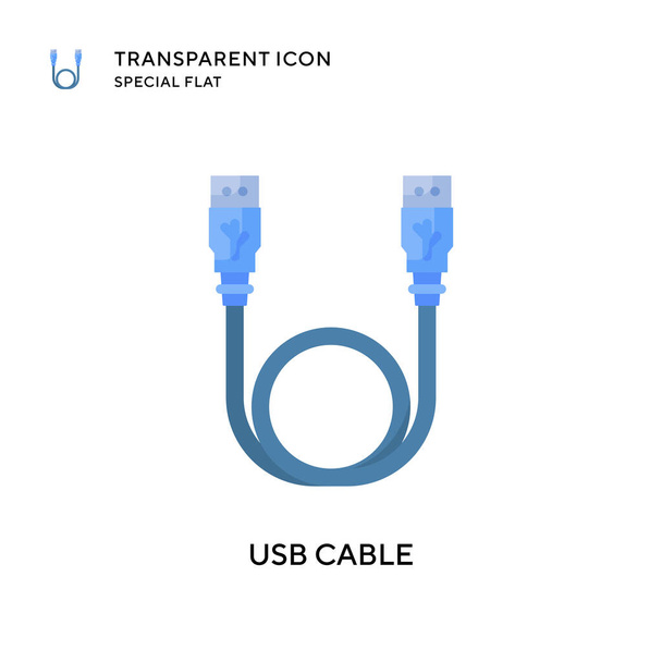 Icône vectorielle de câble USB. Illustration style plat. Vecteur EPS 10. - Vecteur, image