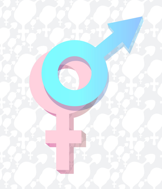 Male and female symbols - Вектор,изображение