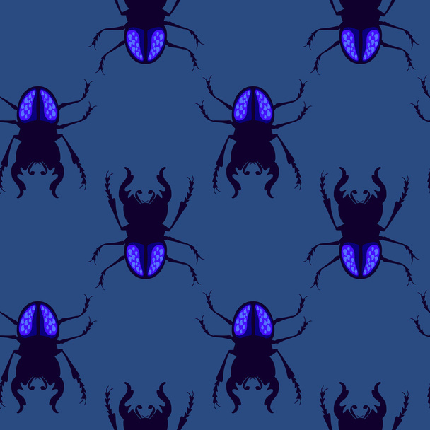 stag beetle seamless pattern - Vector, Image