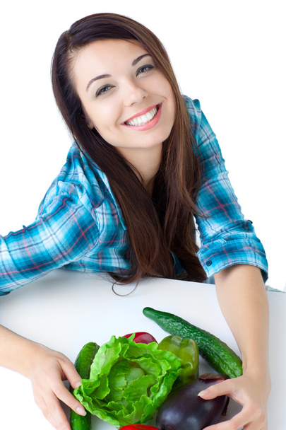 junges Mädchen mit Gemüse - Foto, Bild