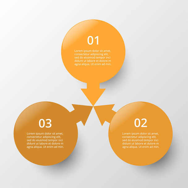 Infographic design elements for your business data with 3 options, parts, steps or processes. - Vecteur, image