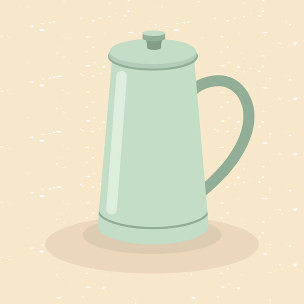 coffee pot on yellow background vector design - Vector, Imagen