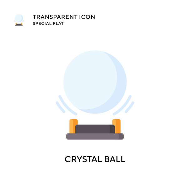 Crystal ball vector icon. Flat style illustration. EPS 10 vector. - Vector, Image