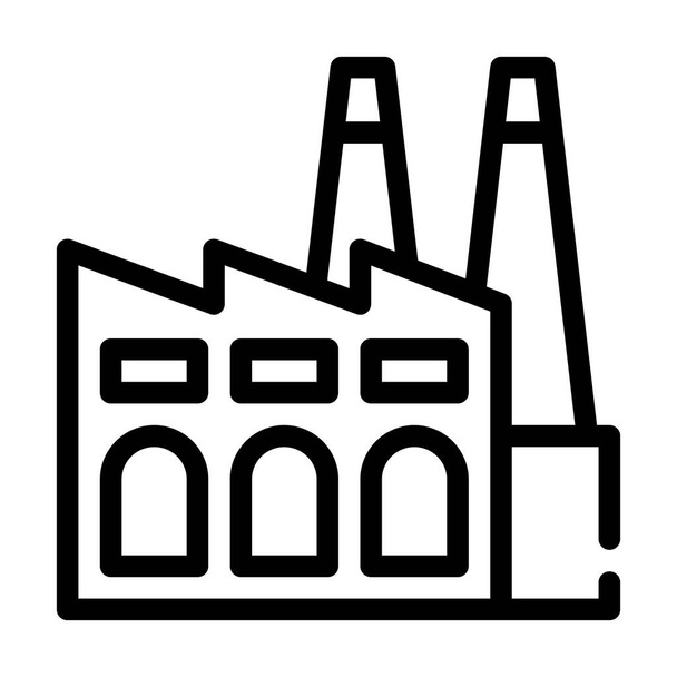 fábrica contaminación ambiental línea icono vector ilustración - Vector, imagen