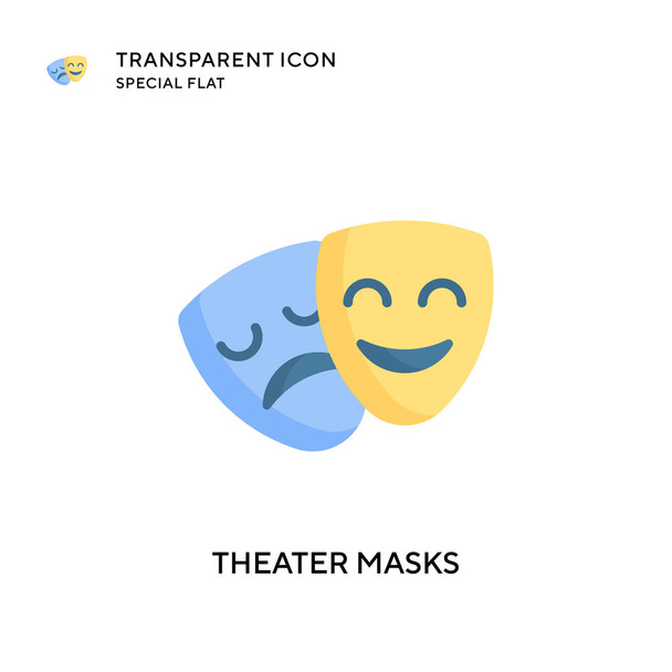 Theater masks vector icon. Flat style illustration. EPS 10 vector. - Vector, Image