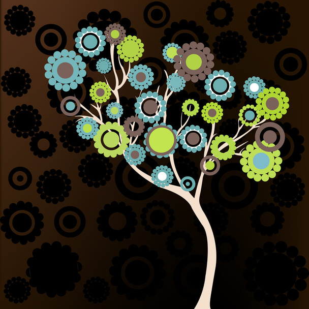 abstrakter Baum aus farbigen Kreisen - Foto, Bild
