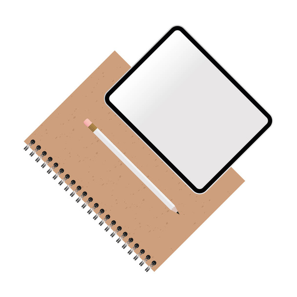 Vettore isolato di notebook e tablet mockup - Vettoriali, immagini