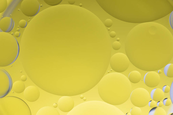 Yellow  psychedelic oil and water abstract - Foto, imagen
