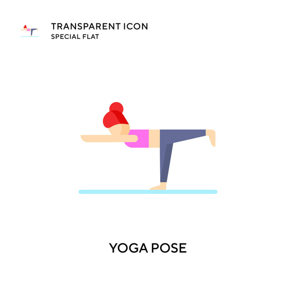 Yoga pose vector icon. Flat style illustration. EPS 10 vector. - Vector, Image