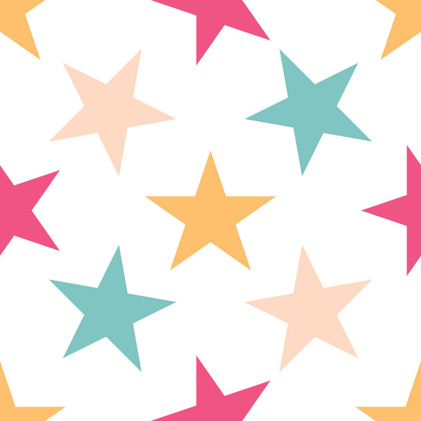Seamless pattern with stars on white background. Vector illustration. - Vettoriali, immagini