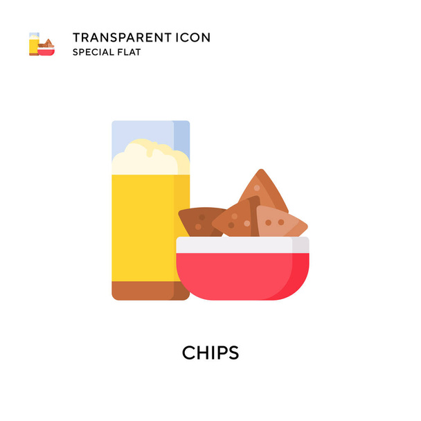 Chips vector icon. Flat style illustration. EPS 10 vector. - Vector, Image