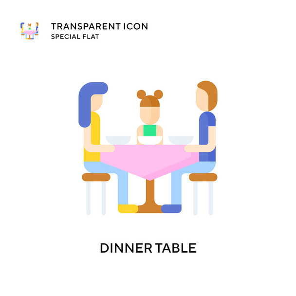 Diner tafel vector icoon. Platte stijl illustratie. EPS 10-vector. - Vector, afbeelding