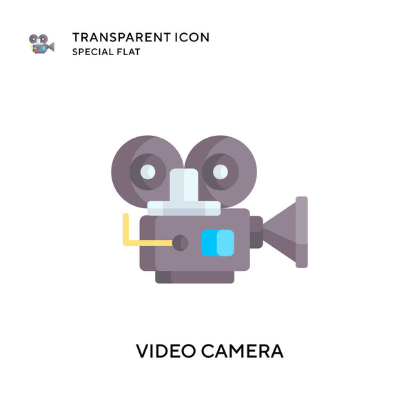 Video camera vector icon. Flat style illustration. EPS 10 vector. - Vector, Image