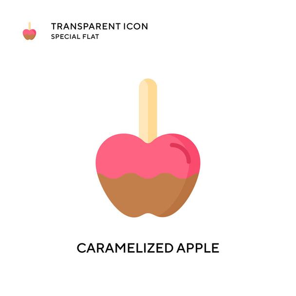 Caramelized apple vector icon. Flat style illustration. EPS 10 vector. - Vector, Image