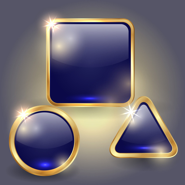 Vector set of glass button templates - Διάνυσμα, εικόνα