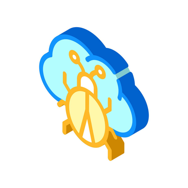 хмарний вірус ізометрична іконка Векторні ілюстрації символів
 - Вектор, зображення