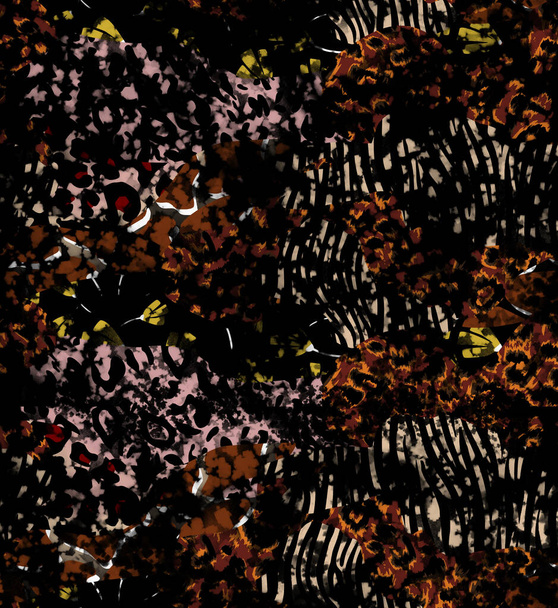 Patchwork léopard et zèbre motif design, léopard et motif ethnique, patchwork matelassé - Photo, image