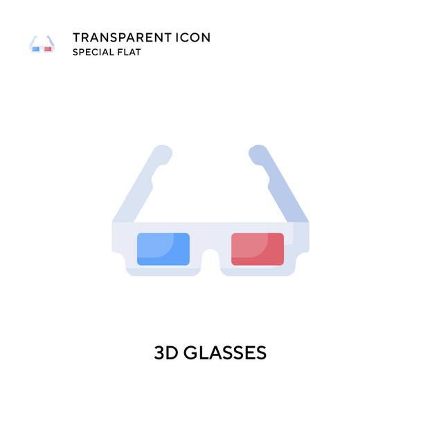 Icône vectorielle de lunettes 3D. Illustration style plat. Vecteur EPS 10. - Vecteur, image