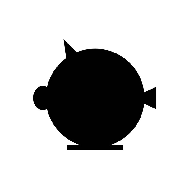 maialino banca simbolo piatto nero icona vettore illustrazione - Vettoriali, immagini