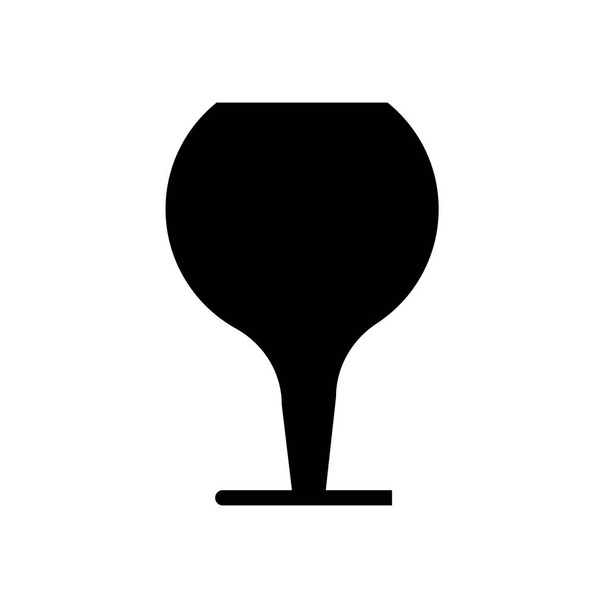 símbolo de cerveza de vidrio plano icono de línea negra, Vector Ilustración - Vector, Imagen