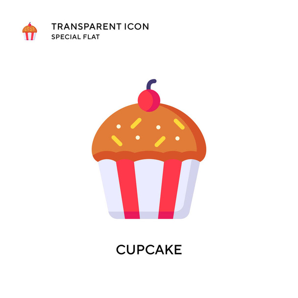 Cupcake vector icon. Flat style illustration. EPS 10 vector. - Vector, Image
