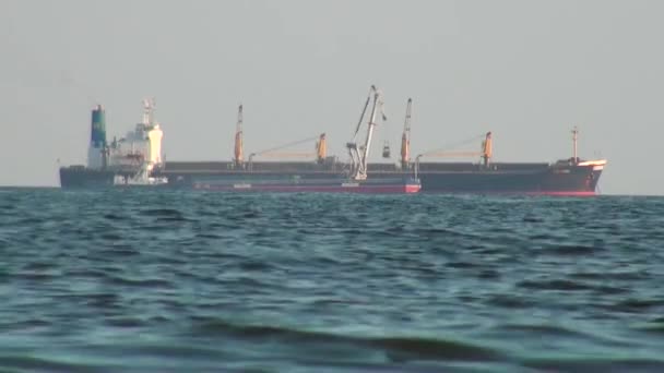 Cargo ship floating at sea - Footage, Video