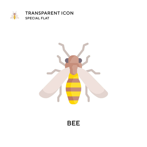 Icono de vector de abeja. Ilustración de estilo plano. EPS 10 vector. - Vector, Imagen