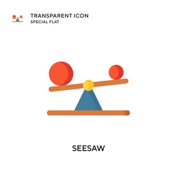 Seesaw vector icon. Flat style illustration. EPS 10 vector. - Vector, Image
