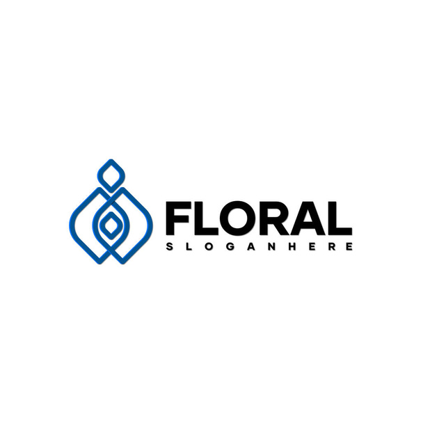 Floral abstract logo design. flower logo design with abstract type. flower or natural theme logo design ideas, logo design abstract minimal. vector logo illustration - Vektor, kép