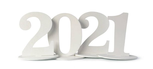 2021 year. 2021 on a white background. new year 2021. - Foto, afbeelding
