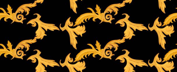 Goldener barocker Ornamenthintergrund für Stoff und Textil  - Foto, Bild