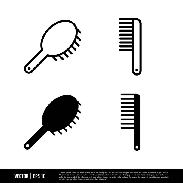 conjunto de peines iconos aislados sobre fondo blanco, ilustración vectorial - Vector, imagen