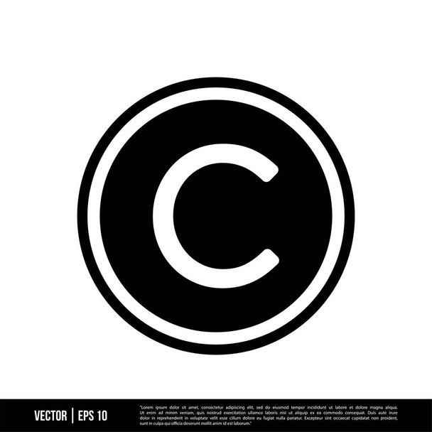 Copiright icoon geïsoleerd op witte achtergrond, vector illustratie - Vector, afbeelding