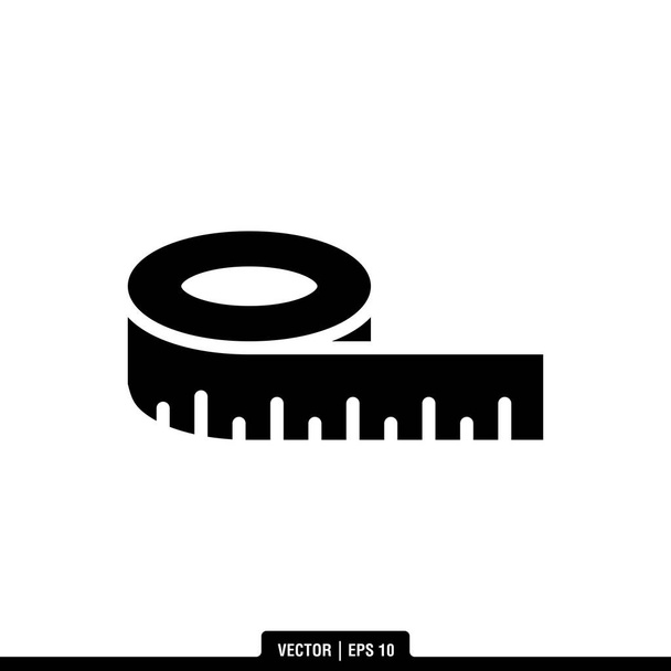 Mesurer icône de bande isolée sur fond blanc, illustration vectorielle simple - Vecteur, image