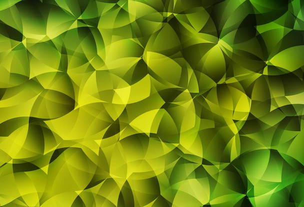 Verde claro, modelo poligonal vetorial amarelo. Ilustração colorida brilhante com triângulos. Um design completamente novo para o seu folheto. - Vetor, Imagem