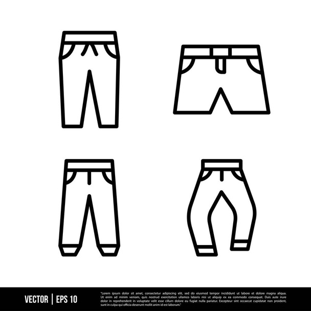 set of pants on white background, simple vector illustration - Vector, Image