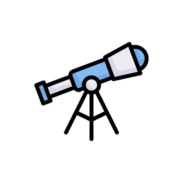 telescopio icona colorata isolato su sfondo a colori, semplice illustrazione vettoriale - Vettoriali, immagini