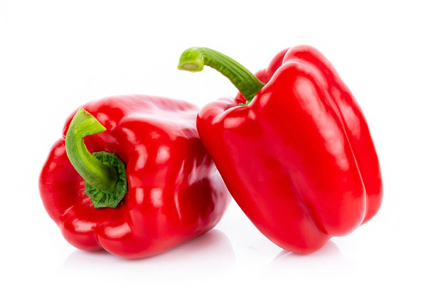 Red bell pepper on white background - Foto, afbeelding