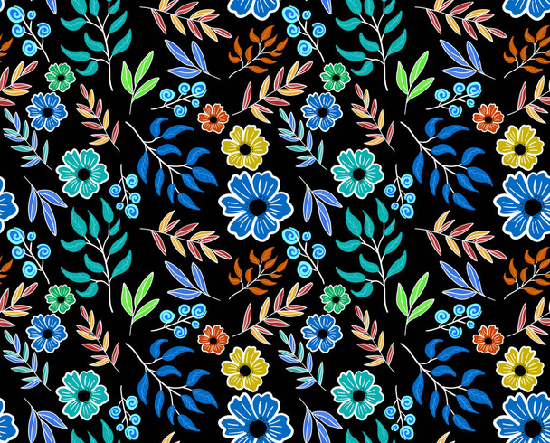 Naadloos bloemenpatroon. Bloemen illustratie ontwerp patroon. - Foto, afbeelding