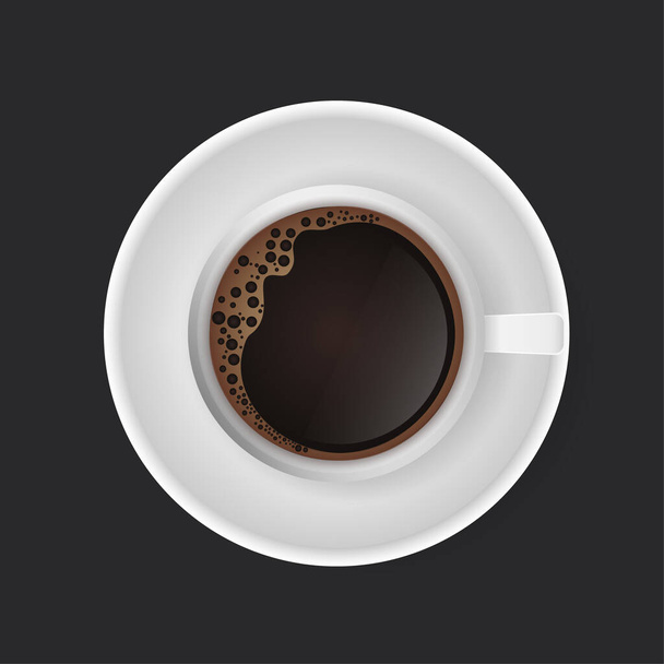 Caffè. Tazza di caffè isolata su sfondo scuro. Arte moderna - Vettoriali, immagini