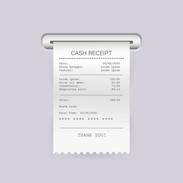 Mockup plano com preço de verificação no fundo branco. Ícone para design de impressão - Vetor, Imagem