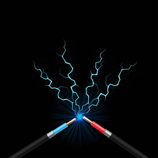 Electric cable damage lightning wallpaper - Vector, Image