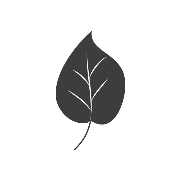 ícone folha seca, estilo silhueta - Vetor, Imagem