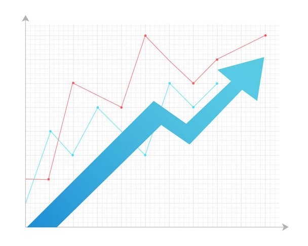 Diagram rising. Diagram, graph growth. Vector chart. Stock vector illustration - Vector, Image