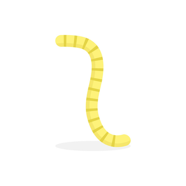 Симпатичная икона червя. Векторная иллюстрация червя, изолированная на белом. - Вектор,изображение