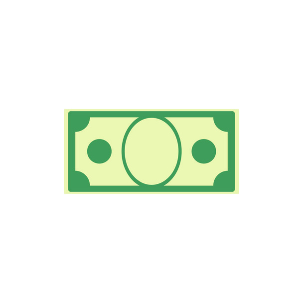 Ícone de nota de dólar. Pilha de símbolo de dinheiro. Finanças ilustração conceito isolado em branco em estilo plano. - Vetor, Imagem