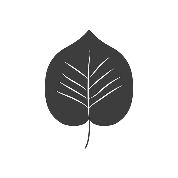 concepto de hojas de otoño, icono de hoja de tilo, estilo silueta - Vector, imagen