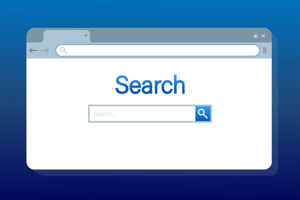 Simple Browser window on blue background. Stock vector illustration. - Vektör, Görsel